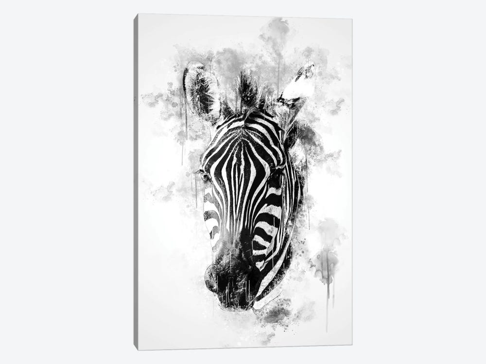 Zebra Head In Black And White by Cornel Vlad 1-piece Art Print