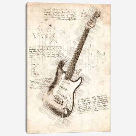 Electric Guitar Canvas Print #CVL171} by Cornel Vlad Canvas Art Print