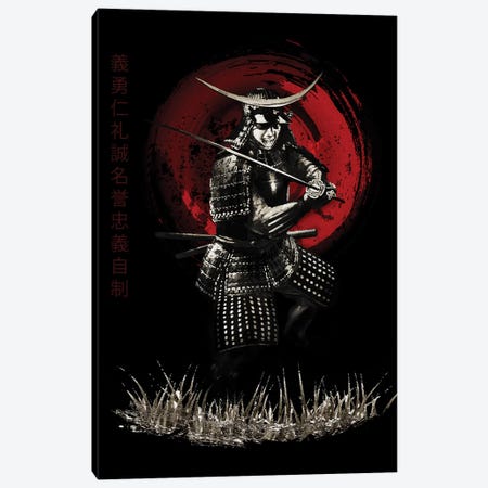 Bushido Samurai Defending Canvas Print #CVL17} by Cornel Vlad Canvas Wall Art