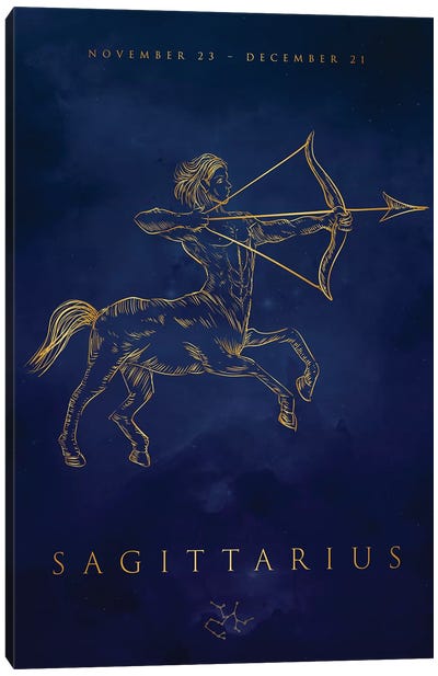 Sagittarius Canvas Art Print - Astrology Art