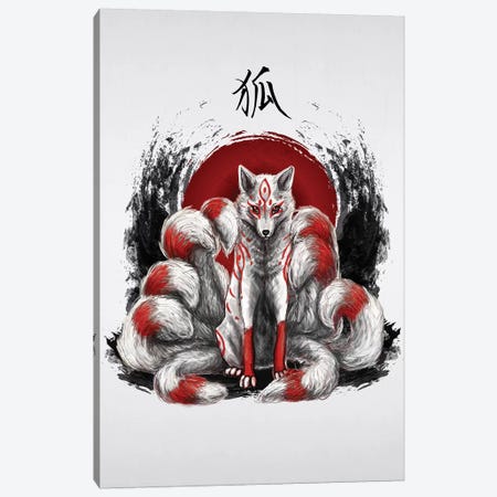 Japanese Nine Tailed Fox Kitsune Canvas Print #CVL186} by Cornel Vlad Art Print