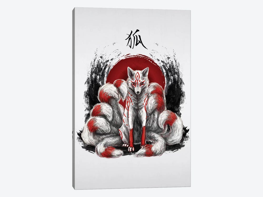 Japanese Nine Tailed Fox Kitsune by Cornel Vlad 1-piece Canvas Wall Art