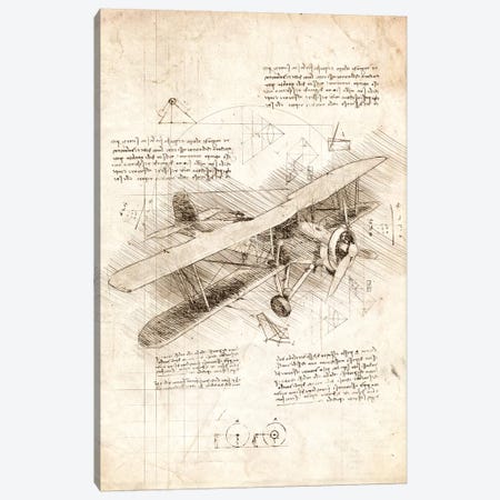 Biplane Aircraft Canvas Print #CVL187} by Cornel Vlad Art Print