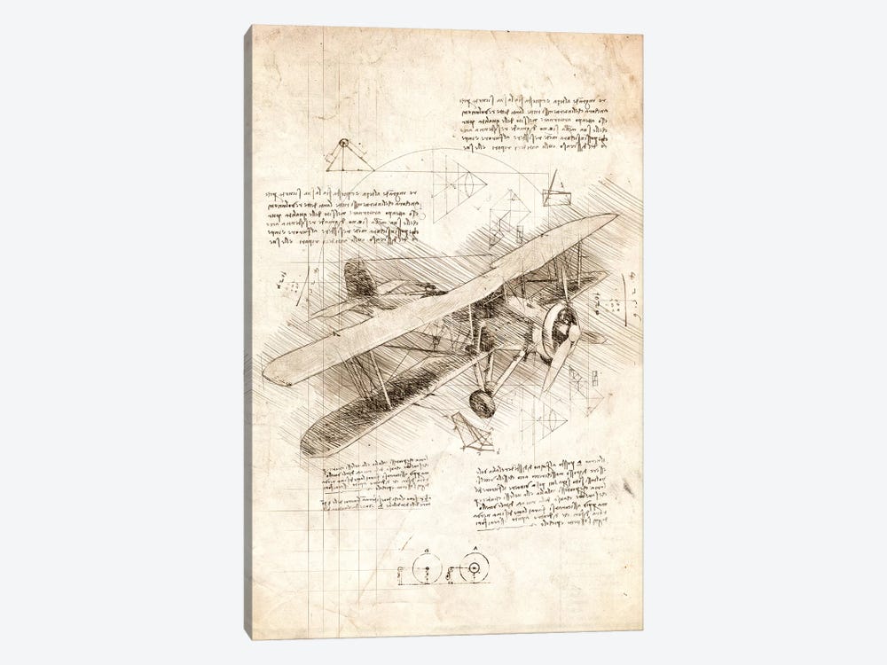 Biplane Aircraft by Cornel Vlad 1-piece Canvas Art Print