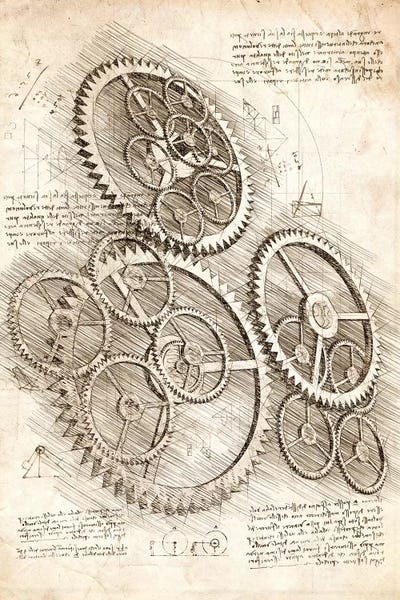Cogs And Gears by Cornel Vlad metal wall art