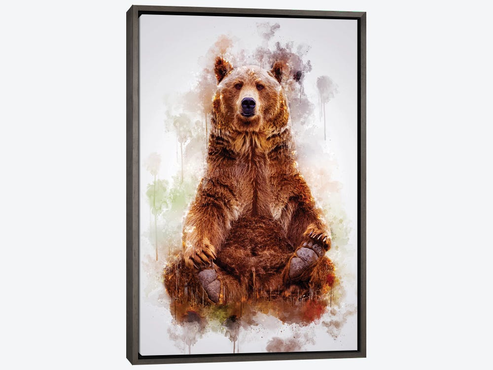 Brown Wall Cornel iCanvas | Bear Canvas Art by Vlad