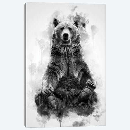 Brown Bear Black And White Canvas Print #CVL193} by Cornel Vlad Art Print