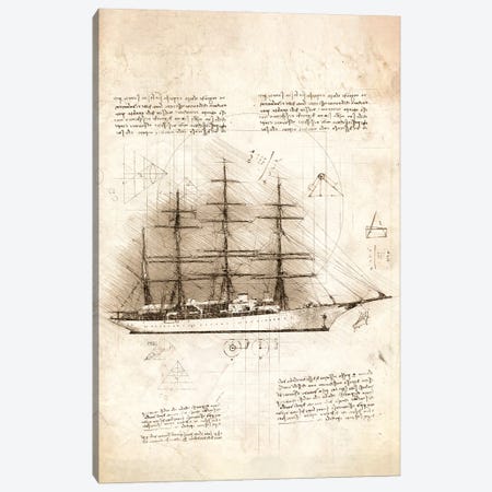Sailing Ship Side View Canvas Print #CVL194} by Cornel Vlad Canvas Art