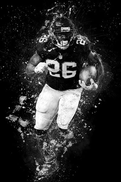 Black & White Digital Art: Football Player by Cornel Vlad