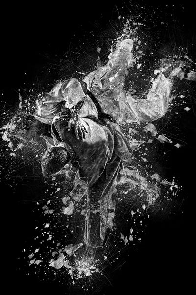 Black & White Digital Art: Judo Throw by Cornel Vlad