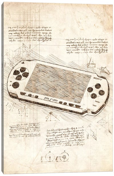 Playstation Portable Canvas Art Print - Toy & Game Blueprints
