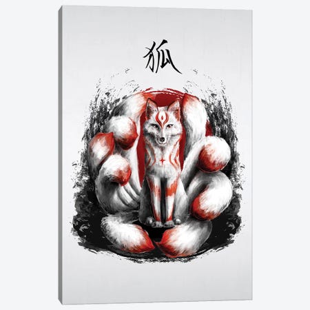 Kitsune Japanese Nine Tailed Fox Canvas Print #CVL233} by Cornel Vlad Canvas Art
