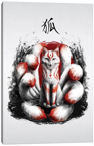Kitsune Japanese Nine Tailed Fox Canvas Art Print - Cornel Vlad