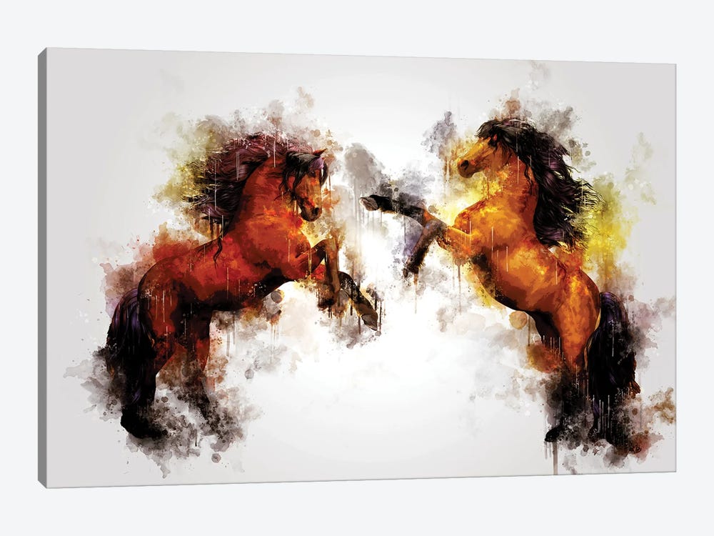 Horses by Cornel Vlad 1-piece Canvas Art