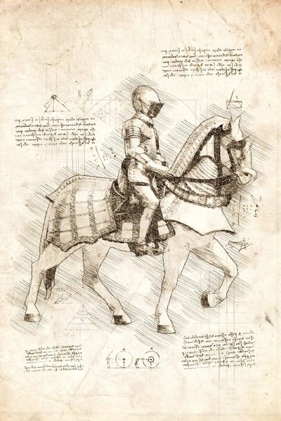 Knight On Horse Side View by Cornel Vlad multi panel art