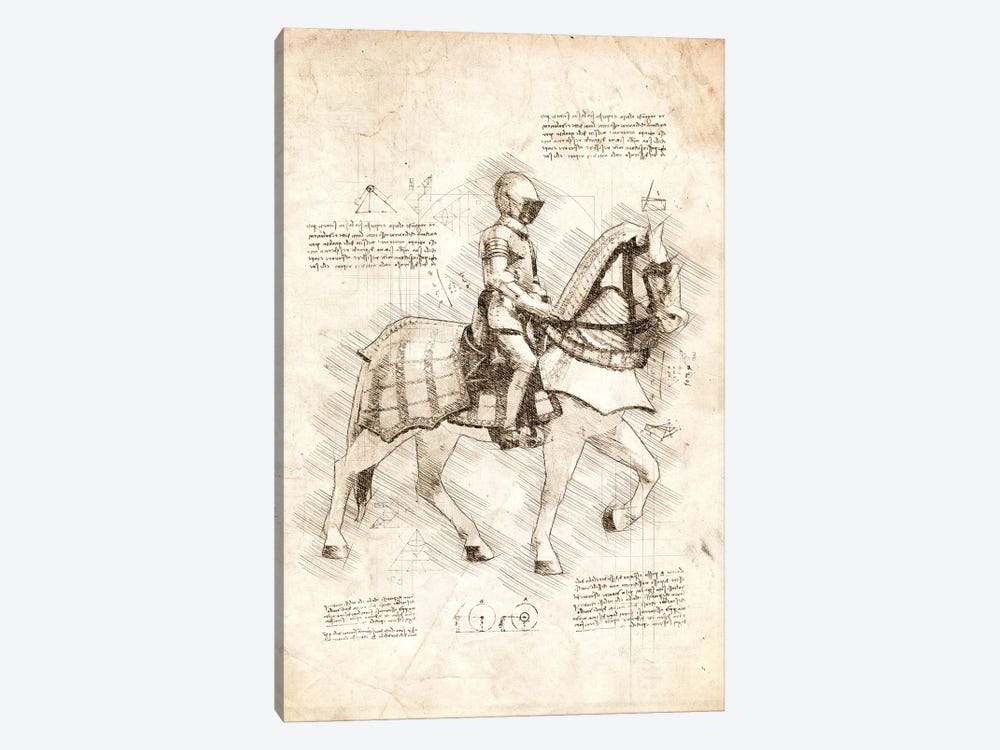 Knight On Horse Side View by Cornel Vlad 1-piece Canvas Artwork