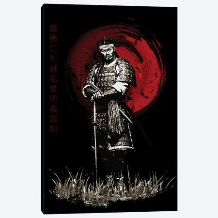 Bushido Samurai Posing Canvas Print #CVL23} by Cornel Vlad Canvas Wall Art