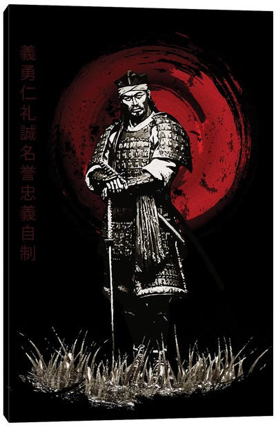Bushido Samurai Posing Canvas Art Print - Warrior Art