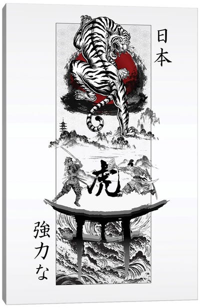 Japanese Tiger Strength Canvas Art Print - Cornel Vlad