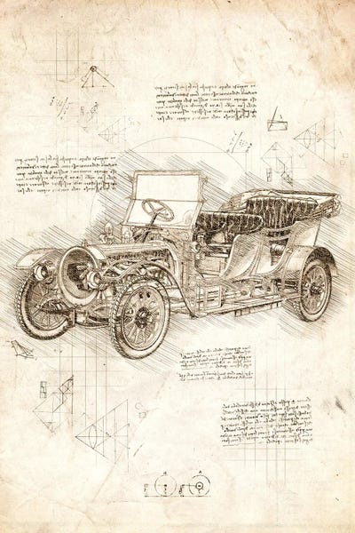 Car Cutaway Drawing by Cornel Vlad canvas print