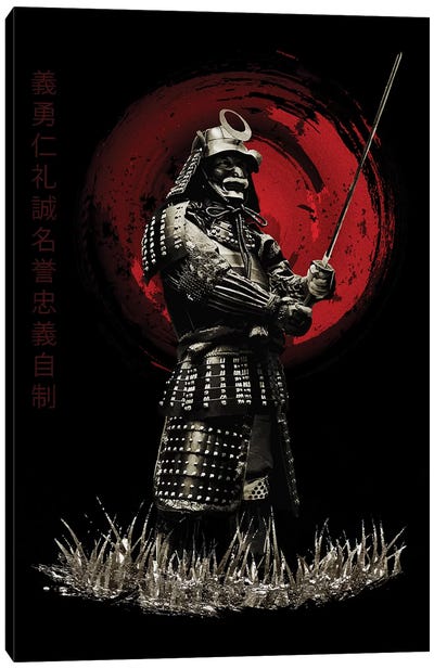 Bushido Samurai Standing Strong Canvas Art Print - Samurai Art