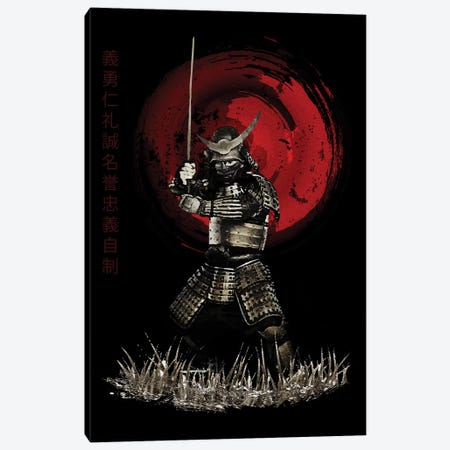 Bushido Samurai Strong Stance Canvas Print #CVL27} by Cornel Vlad Canvas Art Print