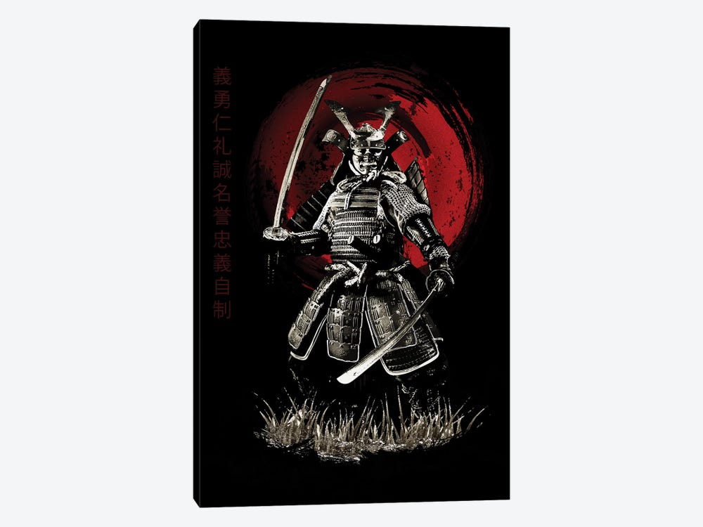 Bushido Samurai (Bushido Virtues Kanji) by Cornel Vlad 1-piece Canvas Art Print