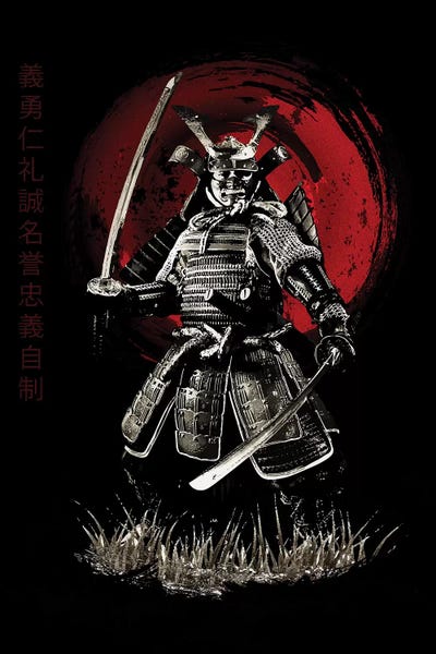 Asian Décor: Bushido Samurai (Bushido Virtues Kanji) by Cornel Vlad