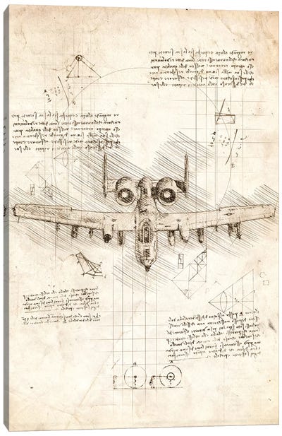 A10 Thunderbolt Canvas Art Print - Airplane Art