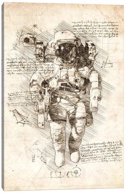 Astronaut Suit Canvas Art Print - Kids Educational Art