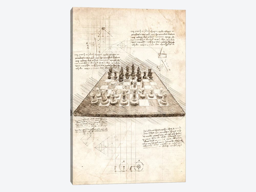 Chess Board by Cornel Vlad 1-piece Canvas Artwork