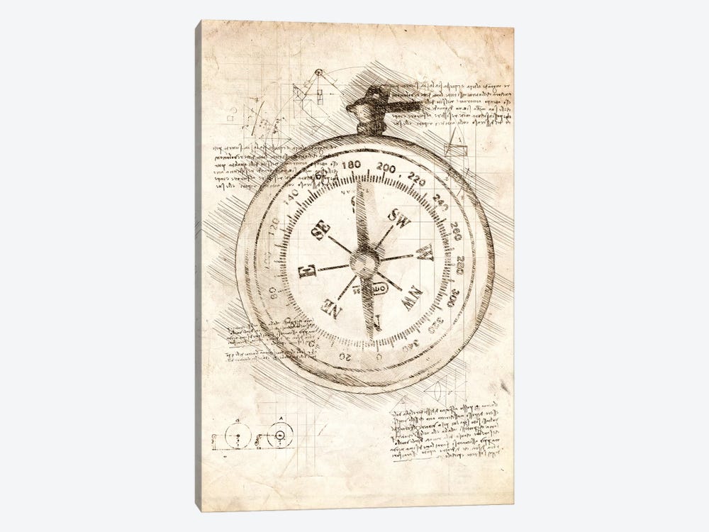 Compass 1-piece Canvas Artwork