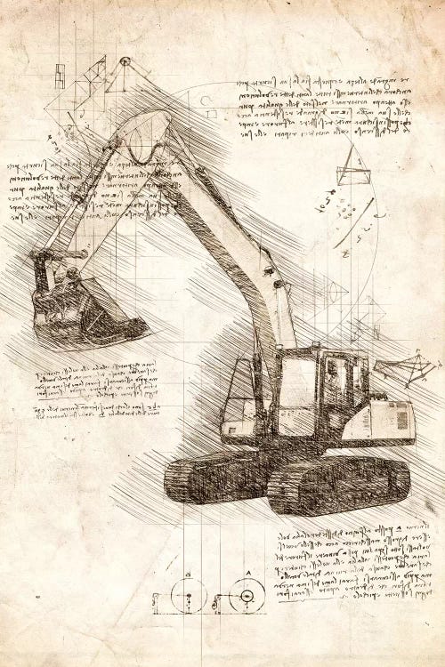 Excavator by Cornel Vlad wall art