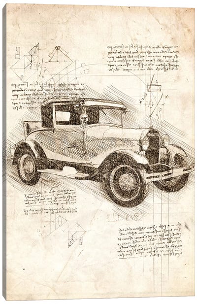 Ford Model T Canvas Art Print - Automobile Blueprints