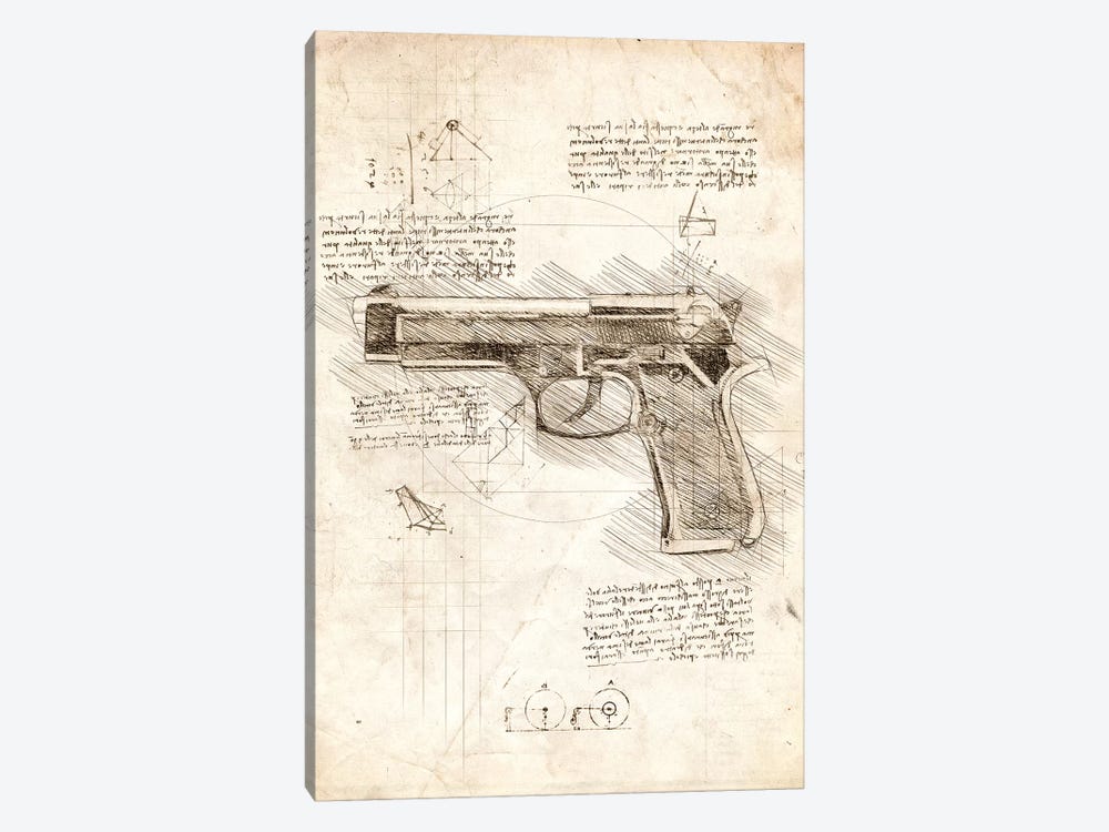 Handgun by Cornel Vlad 1-piece Canvas Art Print