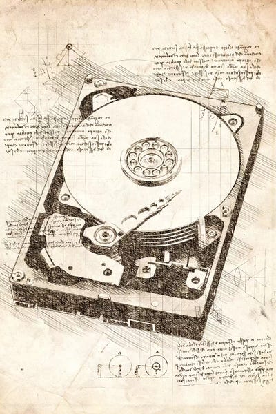 Hard Disk Drive by Cornel Vlad metal wall art