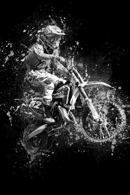  NewBrightBase Motocross Dirt Bike Jump Sport Fabric Cloth  Rolled Wall Poster Print - Size: (40 x 24): Posters & Prints