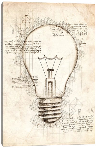Light Bulb Canvas Art Print - Imagination Art