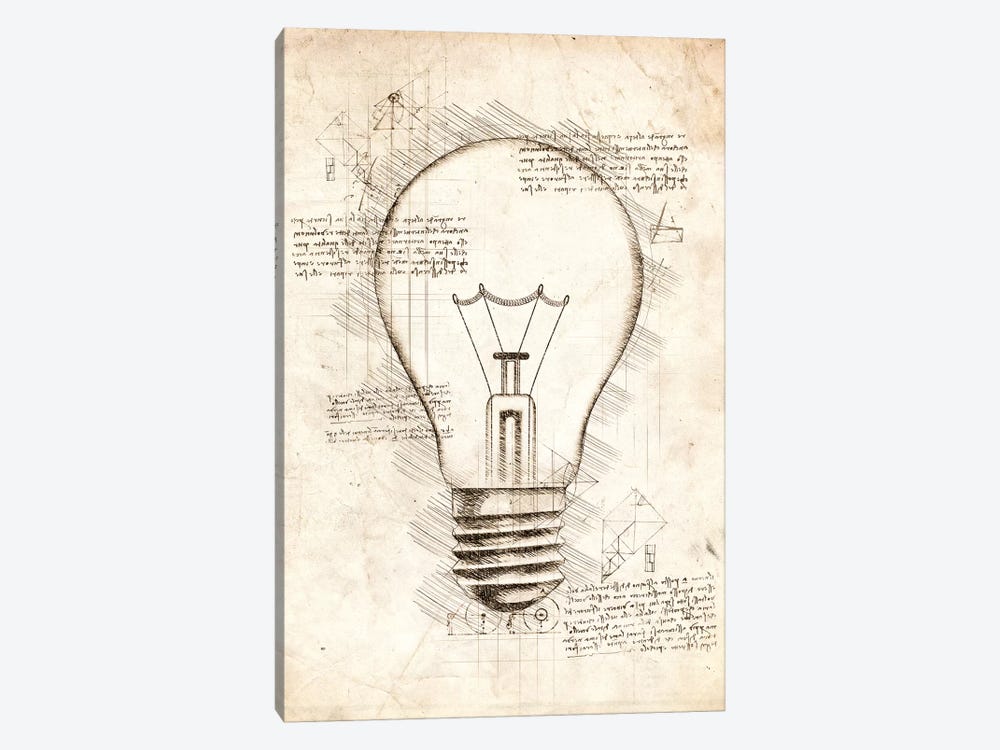 Light Bulb by Cornel Vlad 1-piece Canvas Wall Art