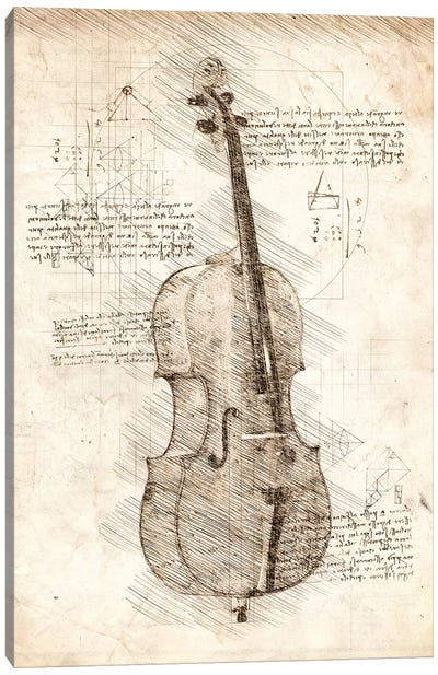 Cello Canvas Art Print - Cornel Vlad