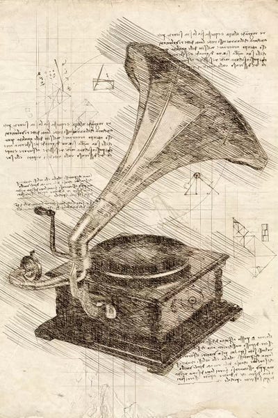 Gramophone by Cornel Vlad framed wall art