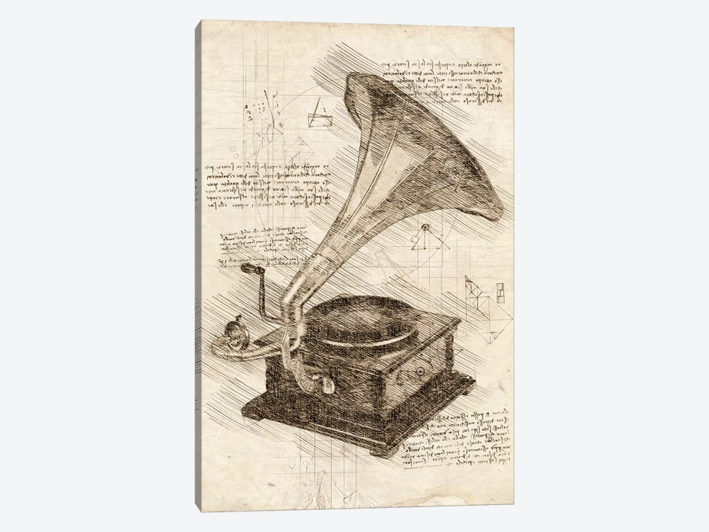 Gramophone by Cornel Vlad 1-piece Canvas Print