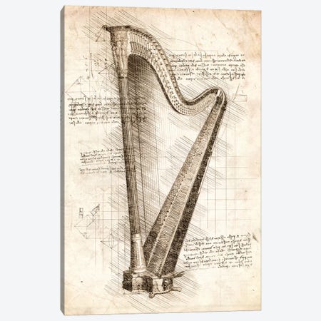 Harp Canvas Print #CVL68} by Cornel Vlad Canvas Art