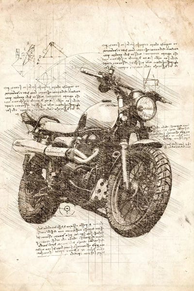 Old Motorcycle by Cornel Vlad metal wall art