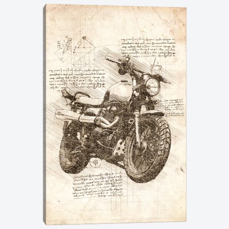 Old Motorcycle Canvas Print #CVL70} by Cornel Vlad Art Print