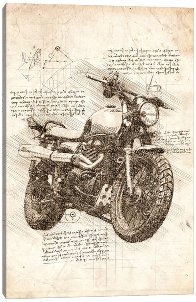 Old Motorcycle Canvas Art Print - Cornel Vlad
