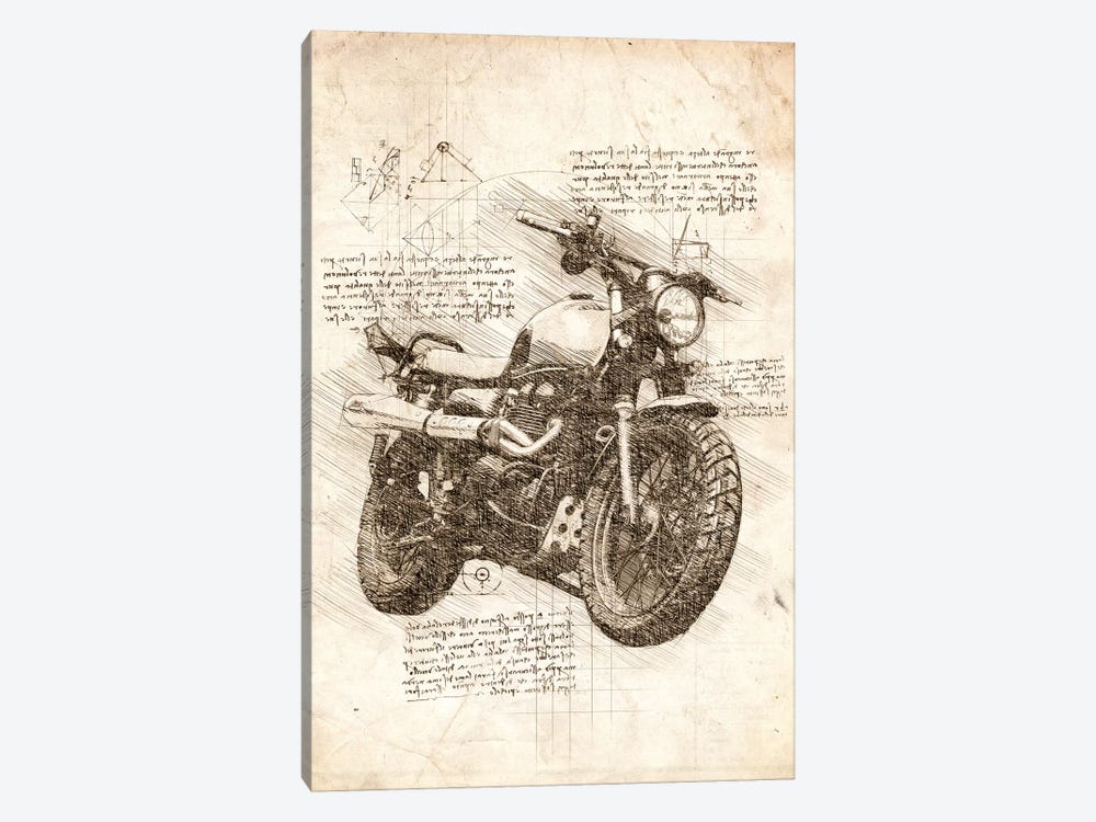 Old Motorcycle by Cornel Vlad 1-piece Canvas Wall Art