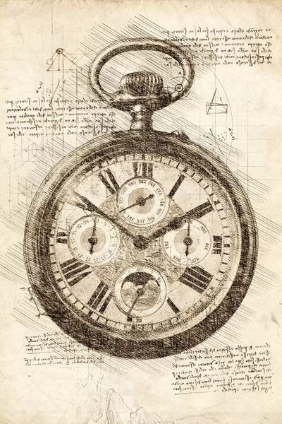 Old Pocketwatch by Cornel Vlad metal wall art