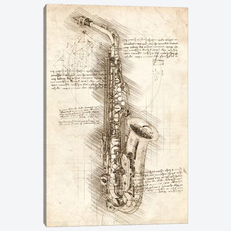 Saxophone Canvas Print #CVL74} by Cornel Vlad Canvas Artwork