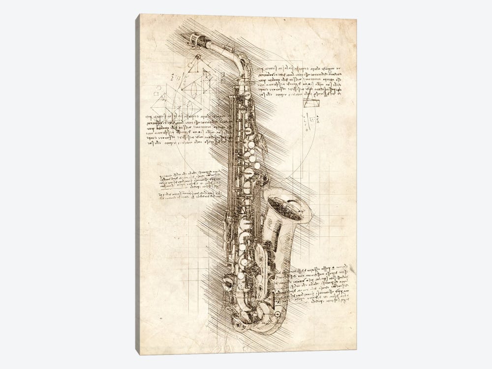 Saxophone by Cornel Vlad 1-piece Canvas Artwork